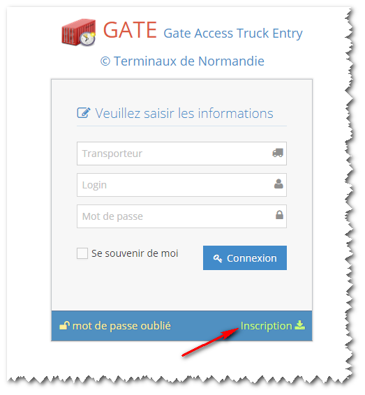 Masque de connexion